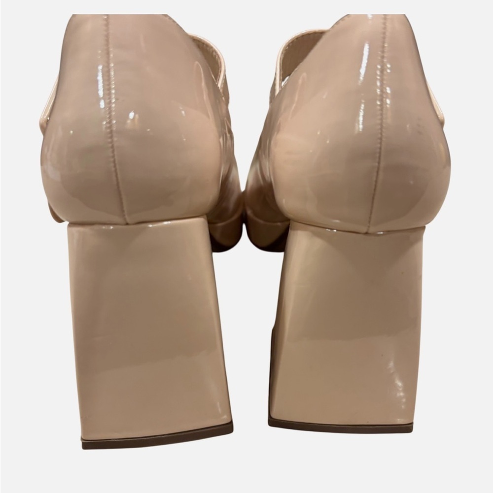 NWOB Mary Jane Chunky Platform Heels Patent Leather Square Toe Ankle Strap 9.5M - Picture 5 of 9